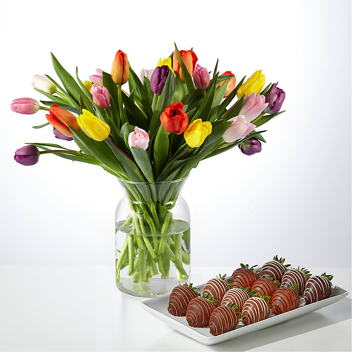 product image for Picnic Tulips Bouquet and Berry Bundle